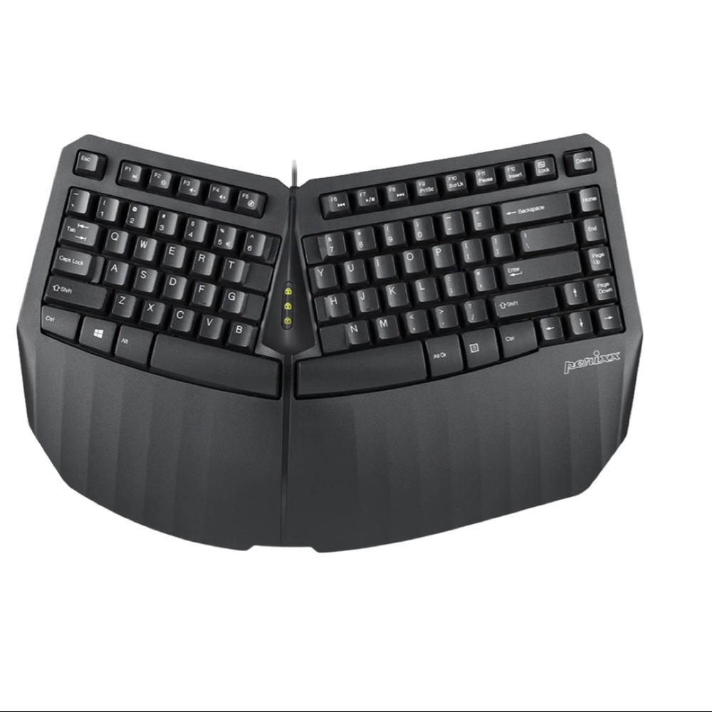 Perixx PERIBOARD-413B US, Wired USB Ergonomic Compact Split Keyboard